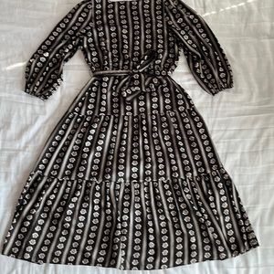 Ann Taylor tiered maxi floral lined dress EUC